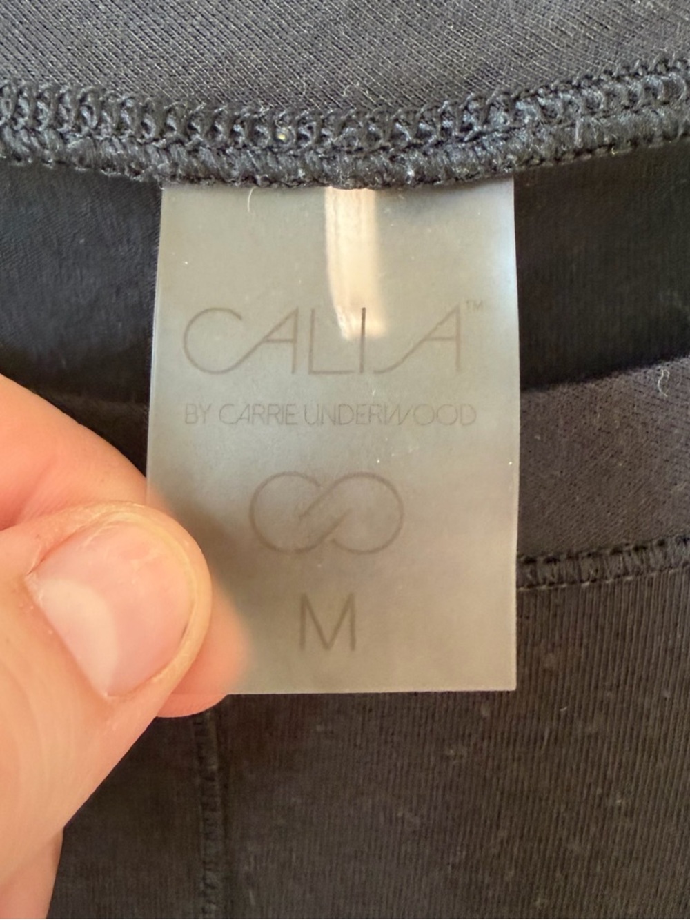CALIA Black Long-Sleeve Twist-Front Cropped Athletic Top, Size Medium - Picture 3 of 7